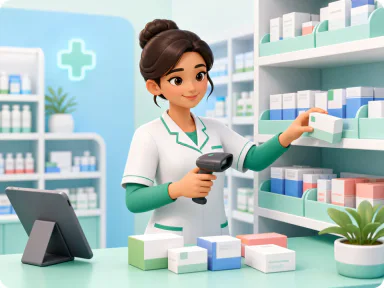 3D pharmacy care artwork for an expired role