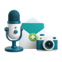 3D media microphone, email and camera