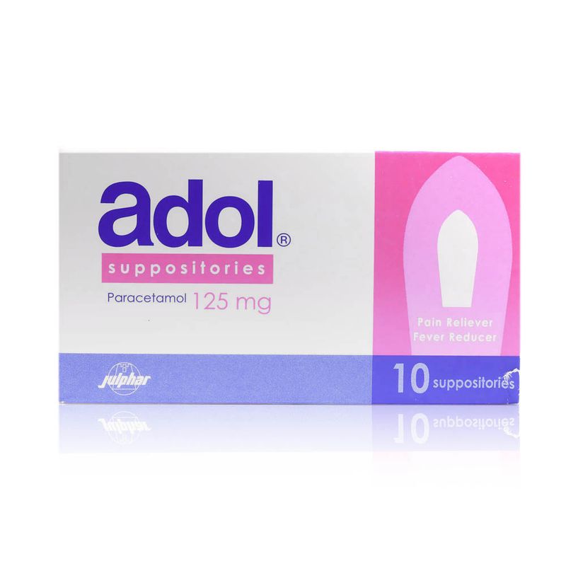 Adol Adol Paracetamol 125 mg Suppositories - 10 Suppositories