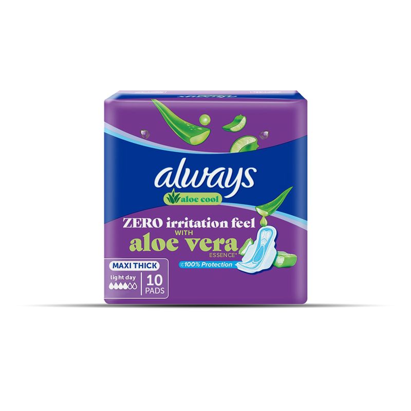 Always Always Clean & Dry Maxi Thick Large Sanitary Pads with Wings - 10 Pads
