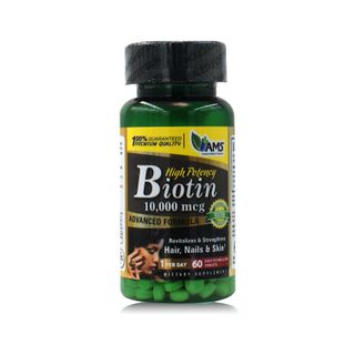 AMS Biotin 10,000 mcg High Potency - 60 Tablets