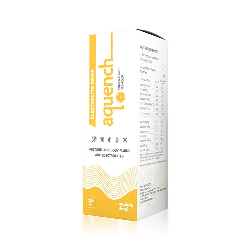 Aquench Aquench Orange Lime Electrolyte Hydration Drink - 200 ml