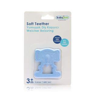 Babyjem Soft Elephant Teether Blue, 3m+ - 1 Piece