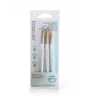 Basicare BC1572 Lip & Eye Artist Brush Kit with Nylon Bristles - 3 Pieces