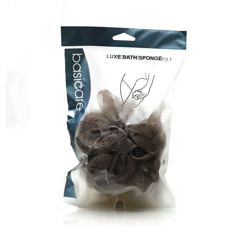 Basicare Basicare BC2196 Luxe Nylon Bath Sponge with Cord Grey - 70 g