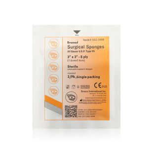 Bromed Sterile Gauze Sponge 3 × 3 inches, 8-Ply - 1 Sponge