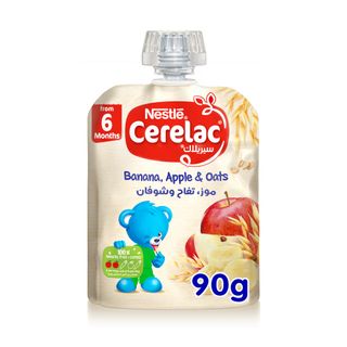 CERELAC Banana, Apple and Oats Puree Pouch 6m+ - 90 g