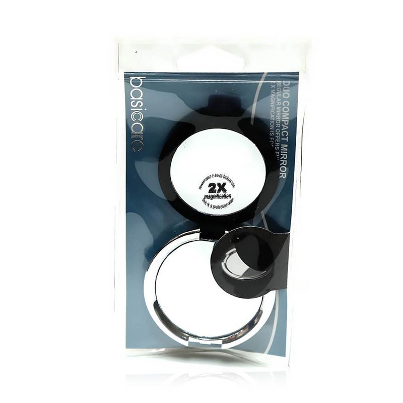 Basicare Basicare BC1527 Round Duo Compact Mirror with 2x Magnification - 1 Piece