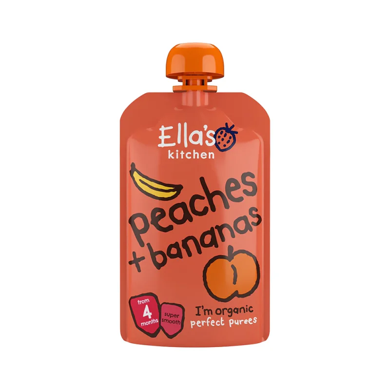 Ella's Kitchen Ella's Kitchen Organic Peaches & Bananas Smooth Baby Puree 4m+ - 120 g