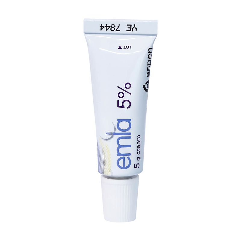 EMLA EMLA 5% Lidocaine/Prilocaine Cream - 5 x 5 g Tubes + 12 Dressings