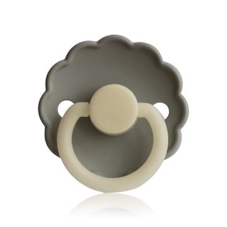 FRIGG Daisy Night Round Latex Pacifier Portobello Night, Size 2 (6-18 months) - 1 pacifier