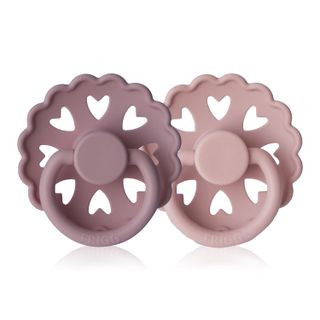 FRIGG Fairytale The Little Mermaid/Thumbelina Round Latex 2-Pack Pacifiers, Size 2 (6-18 months)