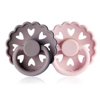 FRIGG Fairytale The Little Mermaid/The Snow Queen Round Latex 2-Pack Pacifiers, Size 1 (0-6 months)