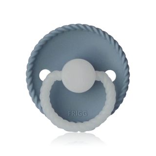 FRIGG Rope Round Silicone Pacifier Stone Blue Night, Size 1 (0-6 months) - 1 pacifier