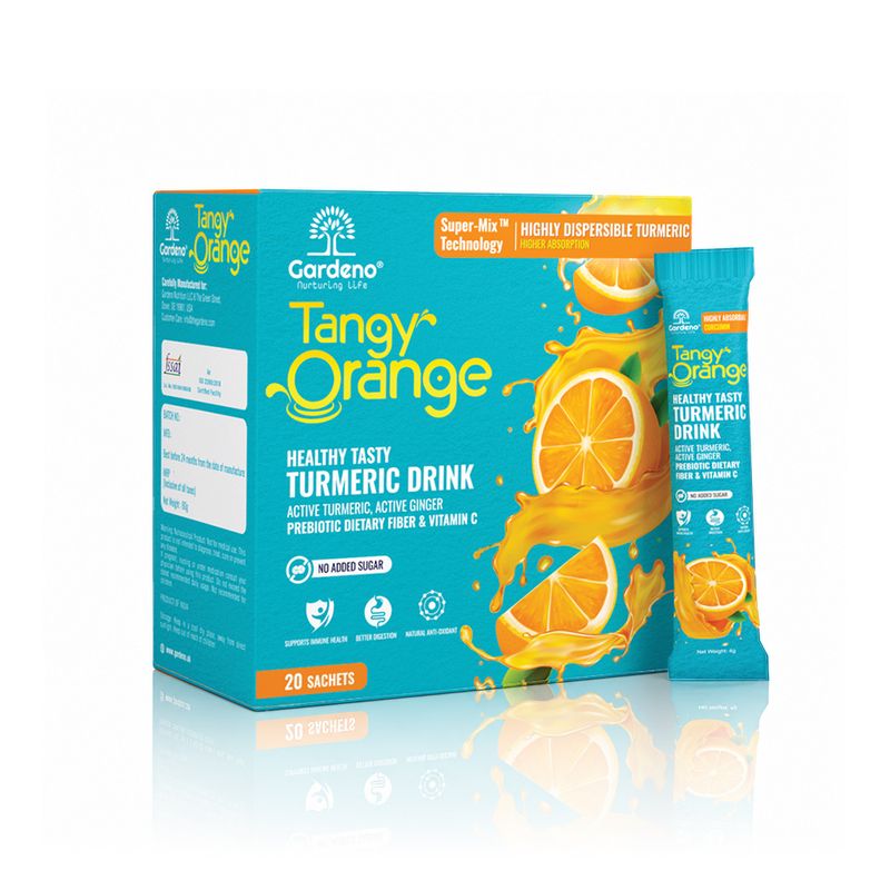 Gardeno Gardeno Tangy Orange Turmeric, Ginger, Prebiotic & Vitamin C Drink Mix - 20 Sachets