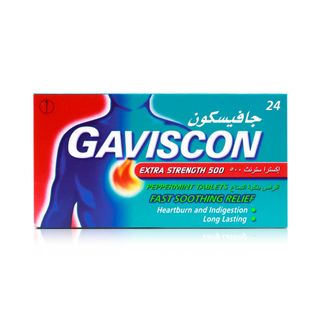 Gaviscon Extra Strength 500 Peppermint Chewable Tablets - 24 Tablets