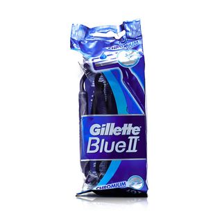 Gillette Blue II Fixed-Head Disposable Razors for Men - 10 Razors