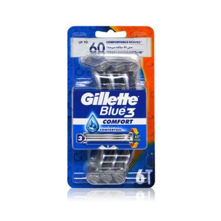 Gillette Blue3 Comfort ComfortGel Disposable Razors for Men - 6 Razors