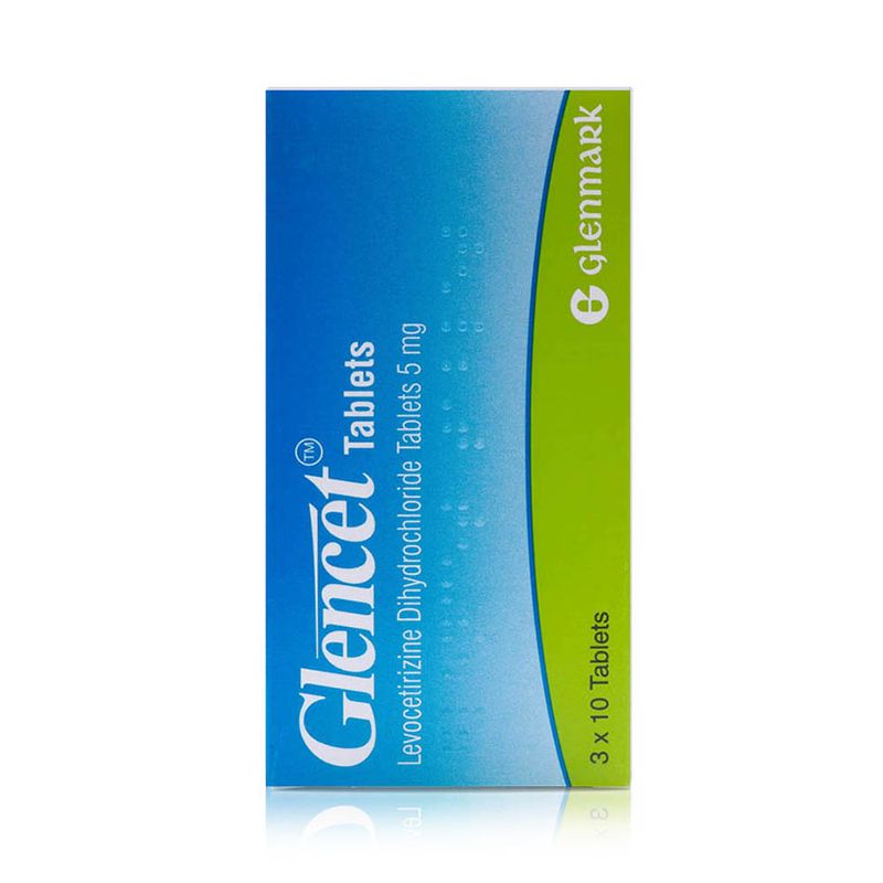Glencet Glencet Levocetirizine Dihydrochloride 5 mg Film-Coated Tablets - 30 Tablets