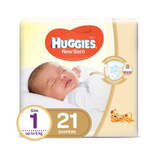 Huggies Pure & Natural Newborn Diapers Size 1 Up to 5 kg - 21 Diapers