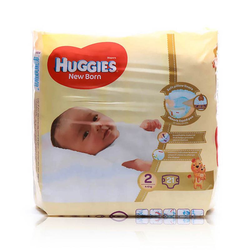 Huggies Huggies Newborn Diapers Size 2 for 3-6 kg - 21 Diapers