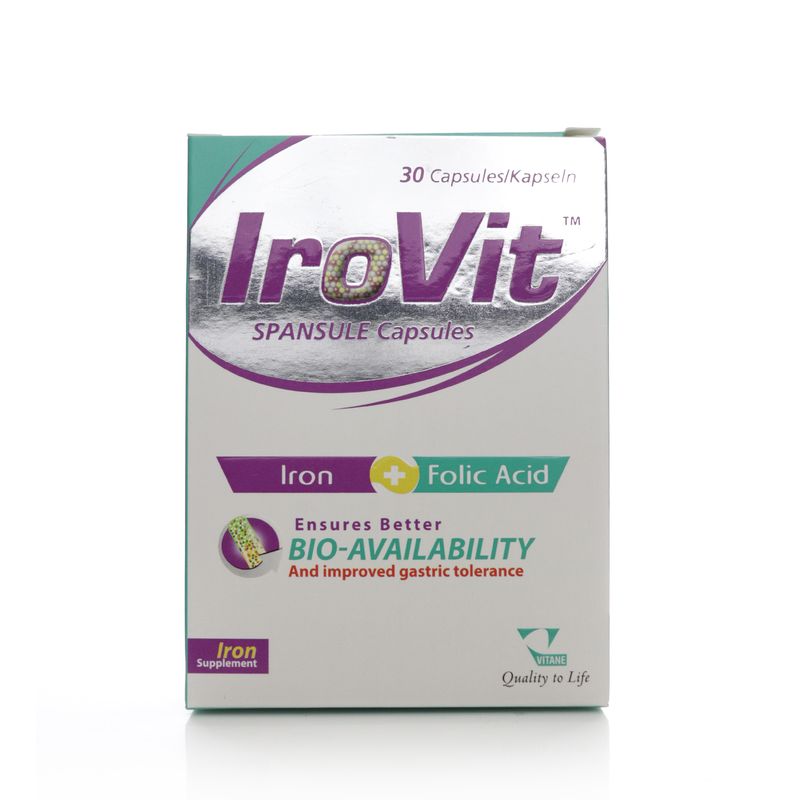 Vitane Vitane Irovit Iron + Folic Acid Spansule Capsules - 30 Capsules