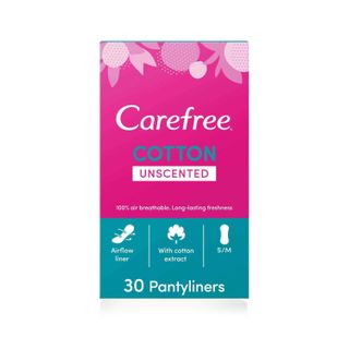 Carefree Cotton Feel Panty Liners with Cotton Extract - 30 Individually Folded Liners