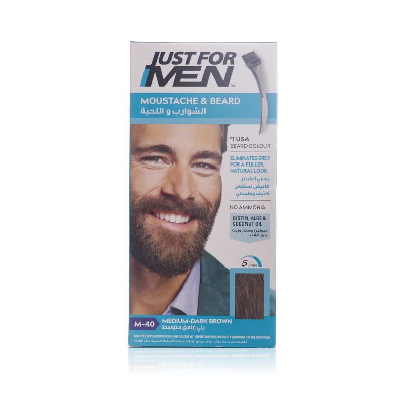 Just For Men Just For Men Mustache & Beard Brush-In Color Gel M-40 Medium-Dark Brown