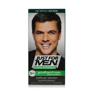Just For Men Shampoo-in Color H-45 Dark Brown, 2 × 30 mL