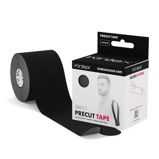 Kintex Precut Kinesiology Tape Black - roll of 20 strips, each 25 cm x 5 cm