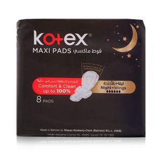 Kotex Maxi Slim Night Time Pads with Wings - 8 Pads