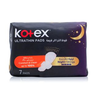Kotex Ultra Thin Night Pads with Wings - 7 Pads