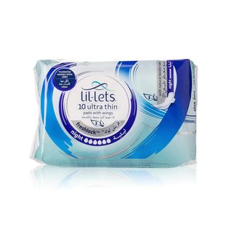 Lil-Lets Freshlock Ultra Thin Night Pads with Wings - 10 Pads