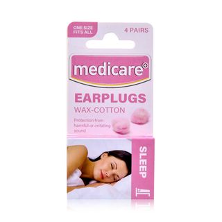 Medicare Wax Cotton Earplugs - 4 Pairs
