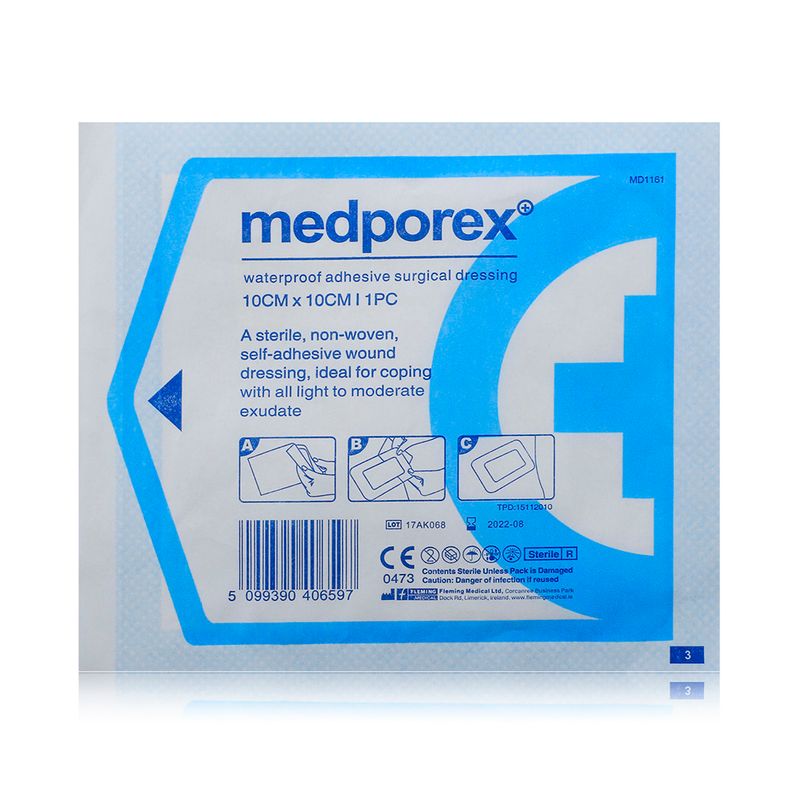 Medporex Medporex Waterproof Adhesive Dressing 10 x 10 cm - 1 Dressing
