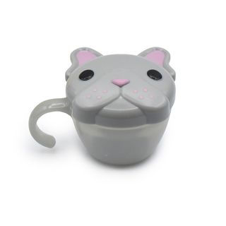 Melii Finger-Trap Snack Container Grey & Pink Bulldog, 12m+ - 200 ml