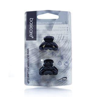 Basicare BC3241 Mini Butterfly Claw Clips Black 2.6 cm - 2 Pieces