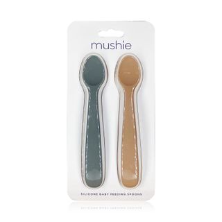 Mushie Silicone Feeding Spoons Dried Thyme/Natural - 2 Spoons