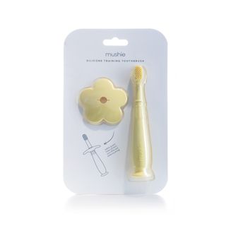 Mushie Flower Silicone Training Toothbrush Pale Daffodil - 1 Toothbrush