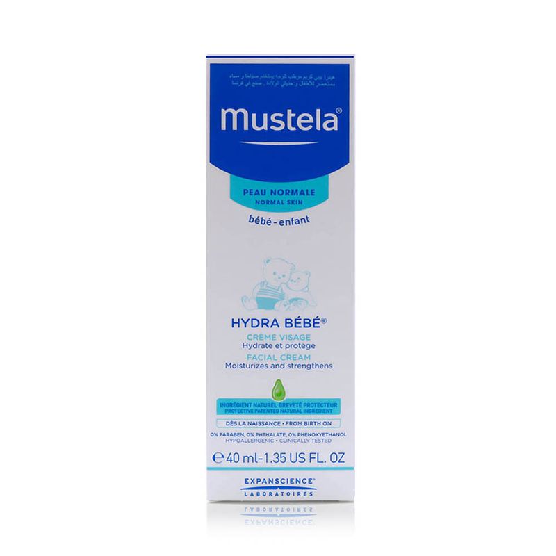 Mustela Hydra Bébé Facial Cream with Avocado, 40 mL