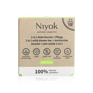 Niyok 2-in-1 Solid Shower & Moisturising Bar, Green Touch - 80 g