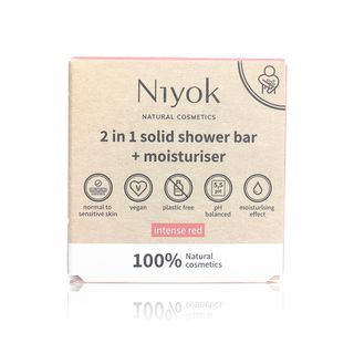 Niyok 2-in-1 Solid Shower & Moisturising Bar, Intense Red - 80 g