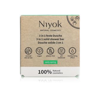 Niyok 3-in-1 Early Spring Solid Shower Bar for Body, Hair & Face - 80 g