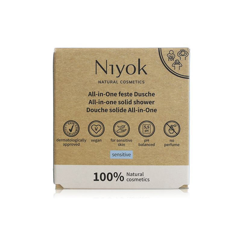 Niyok Niyok Sensitive All-in-One Solid Shower Bar for Body, Hair & Face - 80 g