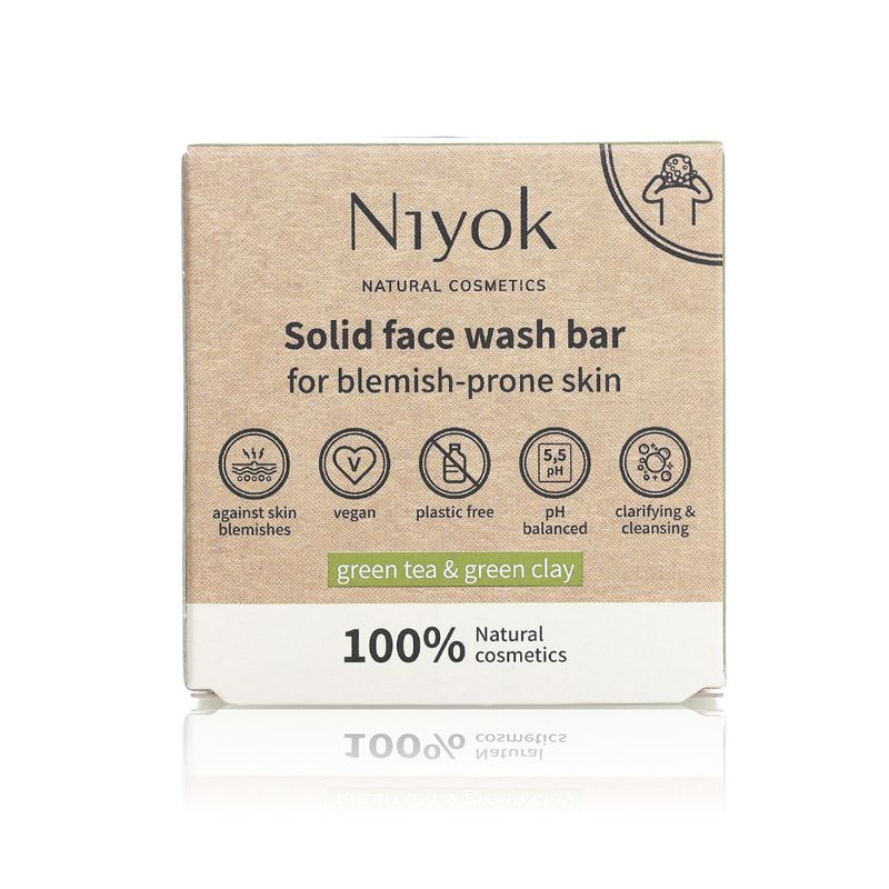 Niyok Green Tea & Green Clay for Blemish-Prone Skin Solid Facial Cleansing Bar - 80 g