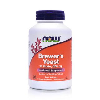 NOW Brewer's Yeast 650 mg 10-Grain Tablets, 200 Tablets