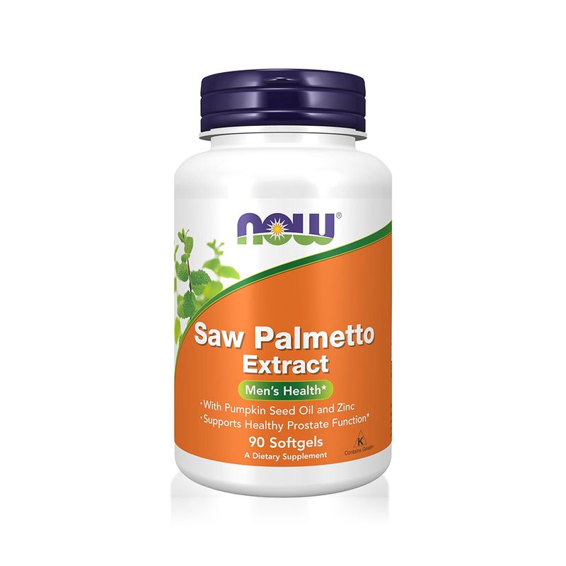 NOW NOW Saw Palmetto Extract 80 mg with Pumpkin Seed Oil and Zinc, 90 Softgels