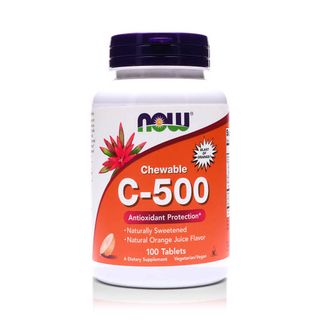NOW Vitamin C-500 Orange Chewable Tablets, 100 Tablets