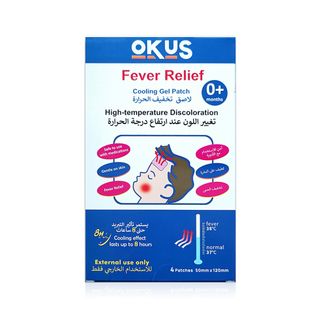 OKUS Fever Relief Cooling Gel Patch with High-Temperature Discoloration - Blue - 1 Patch