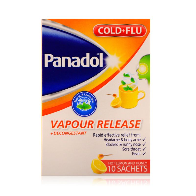 Panadol Panadol Cold & Flu Vapour Release Lemon and Menthol Powder - 10 Sachets